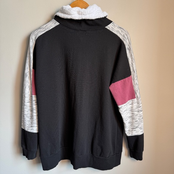 Miss Chievous Women's Fleece Cowl Neck Long Sleeve Pullover Sweatshirt Black XL - Picture 5 of 13